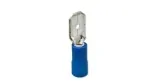 Conector Faston Macho tamaño 6,3x0,8mm 1,5-2,5mm² UE 100 pzs aislam. PVC Cu gal Sn azul T máx 75°C 