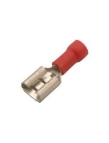 cosse faston taille 6,3x0,8mm 0,5-1,5mm² Q 100 pc isolation PVC Cu gal Sn rouge t.max. 75°C 