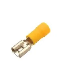 cosse faston taille 6,3x0,8mm 4,0-6,0mm² Q 100 pc isolation PVC Cu gal Sn jaune t.max. 75°C 
