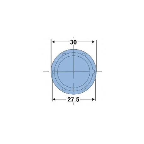 Fixed cover 30x30mm, black plastic square tube