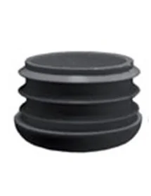 Fixed cover 30x30mm, black plastic square tube