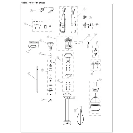 Protecteurs + vis Mixer TR-200/250 TR/BM-250: 10