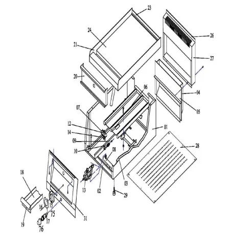 Allumeur piézo-électrique encastré ø 18mm raccord prolongateur femelle ø2,4mm 