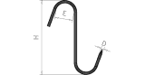 Gancho varilla en forma de S (pack 10 unidades)