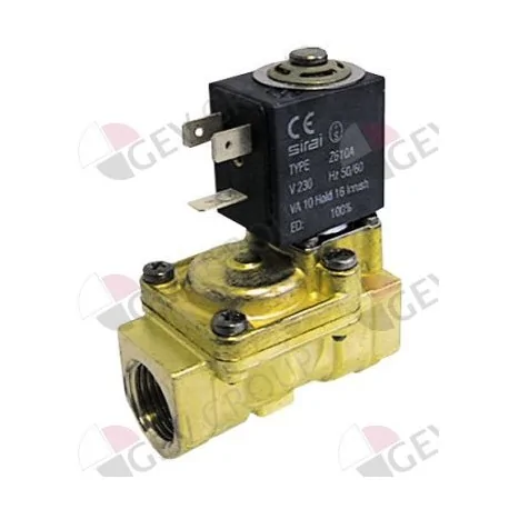   solenoid valve brass 2-ways 230 VAC connection 3/4" L 79mm DN 18mm 120123 Comenda