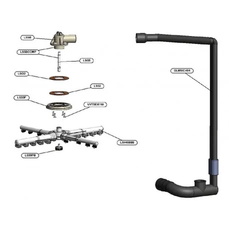 formed hose warewashing equiv. no. GLMSIC2A GLMSIC2A04 with piggyback 