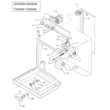 conmutador giratorio 2 0-1 juegos de contactos 2 690V 20A eje ø 5x5mm eje L 17mm eje cuadrad Q35 Q40 Q50 Fabar Cimsa 13186 