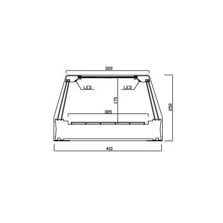 Vitrina refrigerada sobremostrador para bandejas