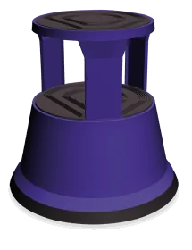 Taburete metálico con ruedas