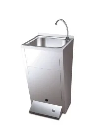 Lavamanos registrable con pedestal un pulsador agua fría y caliente