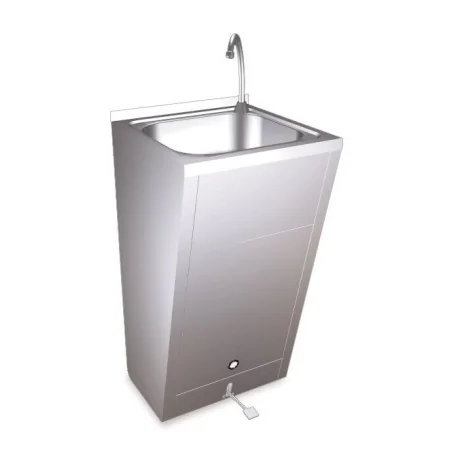 Recordable washbasin with hot and cold water pedal