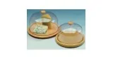Wooden cheese container and plastic lid