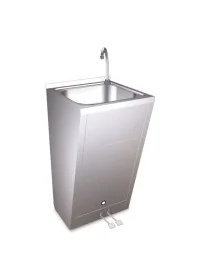 Recordable washbasin with hot and cold water double pedal
