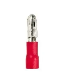 fiche ronde taille ø4mm 0,5-1,5mm² Q 100 pc isolation PVC Cu gal Sn rouge t.max. 75°C