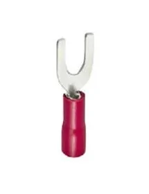 cosse à fourche taille M3,5 ø3,7mm 0,5-1,5mm² Q 100 pc isolation PVC Cu gal Sn rouge t.max. 75°C