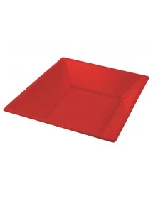 Red Deep white plate 170mm PS (25 pcs)