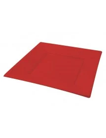 Asiette carrée rouge (25 unités)