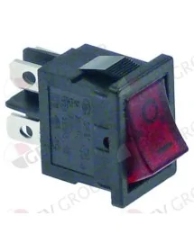interruptor basculante medida de montaje 19x13mm rojo 2NO 250V 13A XCK-017 iluminado 0-I 