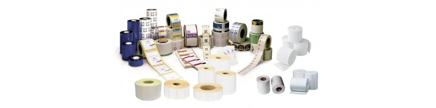 Rollos de papel y etiquetas